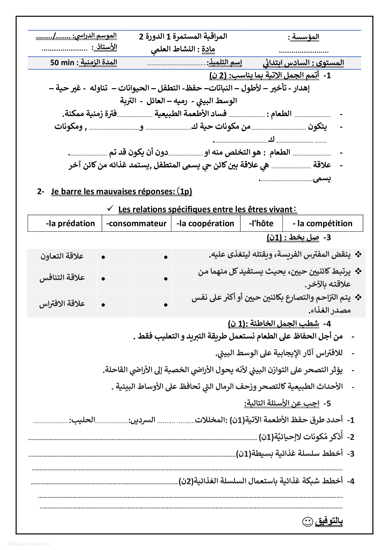 معاينة الامتحان